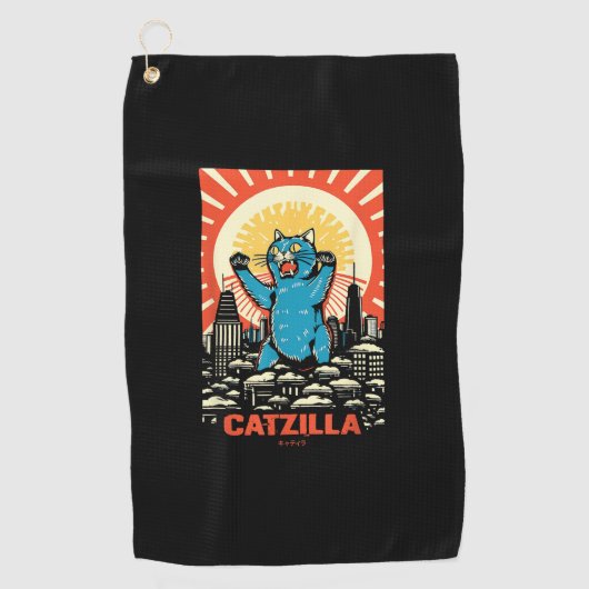 Funny Cat Golfhandtuch (Vorderseite)