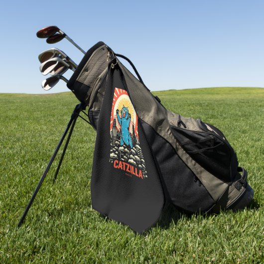 Funny Cat Golfhandtuch (Gras)