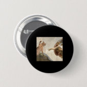 Funny Cat Gott Schöpfung Adam Meme Jesus Button (Vorne & Hinten)