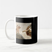 Funny Cat Gott Schöpfung Adam Meme Jesus Kaffeetasse (Links)