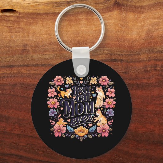 Funny Cat Grafik Frauen Mutter Katze Kätzchen Best Schlüsselanhänger (Vorderseite)