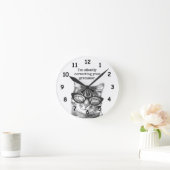 Funny Cat Grammatik Lehrerin Klassenzimmer Wand Runde Wanduhr (Zuhause)