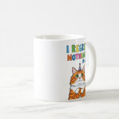 Funny Cat Graphic mit Quirky Text T - Shirt Kaffeetasse (VorderseiteRechts)