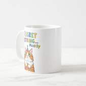 Funny Cat Graphic mit Quirky Text T - Shirt Kaffeetasse (Vorderseite Links)