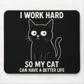 Funny Cat Graphic Tee Men Women Coworker Meme Humo Mousepad (Vorne)