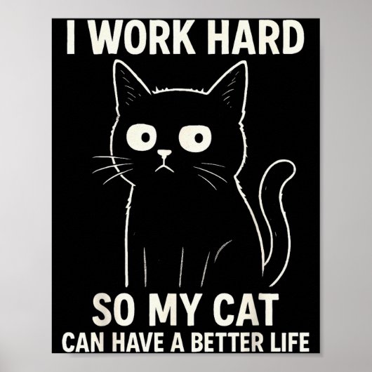 Funny Cat Graphic Tee Men Women Coworker Meme Humo Poster (Vorne)