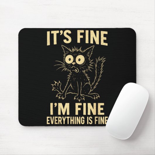 Funny Cat Graphic Tee Men Women Kids Weird Crazy M Mousepad (Mit Mouse)