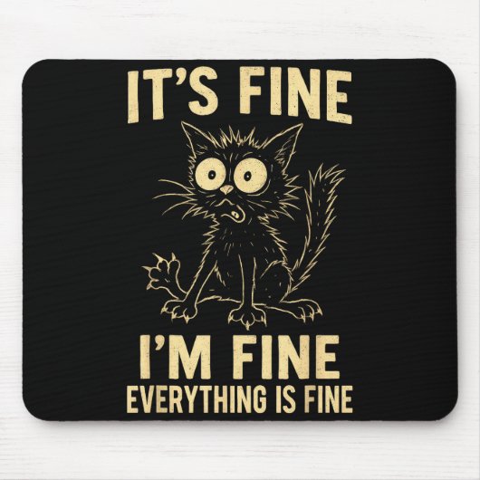Funny Cat Graphic Tee Men Women Kids Weird Crazy M Mousepad (Vorne)