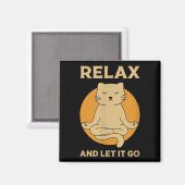 Funny Cat Graphic Yoga Zen Meditation Magnet (Vorderseite/Rückseite)