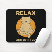 Funny Cat Graphic Yoga Zen Meditation Mousepad (Mit Mouse)