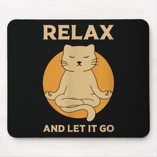 Funny Cat Graphic Yoga Zen Meditation Mousepad (Vorne)