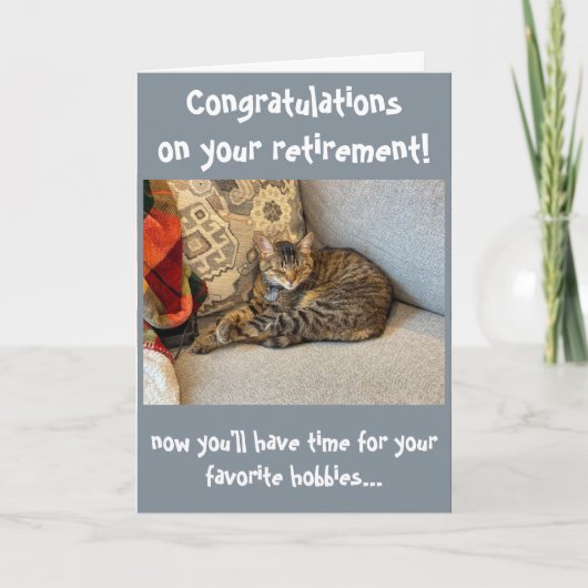 Funny Cat Gratulation zur Rentenkarte Karte (Vorderseite)