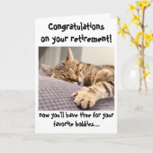 Funny Cat Gratulation zur Rentenkarte Karte (Gelbe Blume)