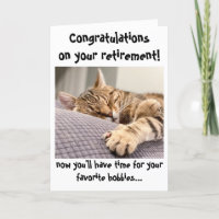Funny Cat Gratulation zur Rentenkarte