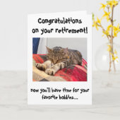 Funny Cat Gratulation zur Rentenkarte Karte (Gelbe Blume)