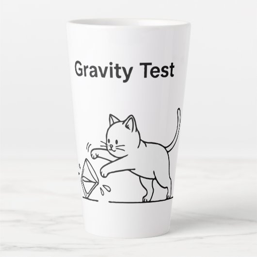 Funny Cat Gravity Test | Niedlich Science Kitten S Milchtasse (Vorderseite)