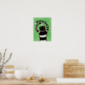 Funny Cat Green Blätter Nature Lover Poster (Küche)