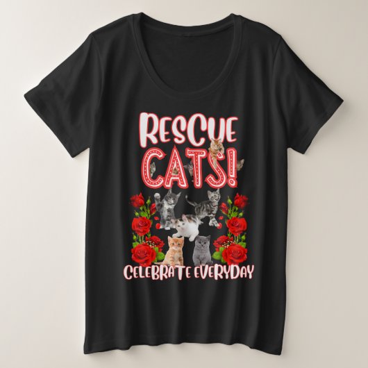 Funny Cat Große Größe T-Shirt (Design vorne)