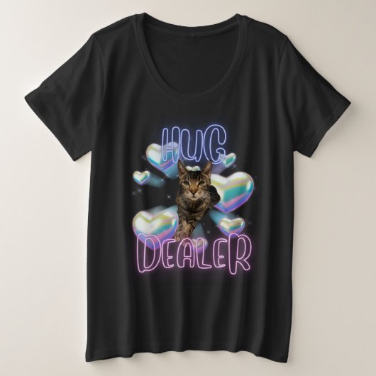 Funny Cat Große Größe T-Shirt (Design vorne)