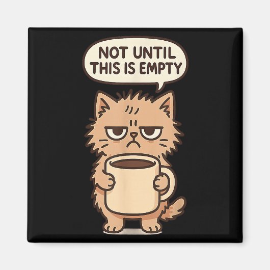 Funny Cat Grumpy Kaffee Lover Nicht morgens Person Magnet (Vorne)