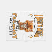 Funny Cat Grumpy Kaffee Lover Sarcastic Ich Wollte Fleecedecke (Vorderseite (Horizontal))