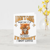 Funny Cat Grumpy Kaffee Lover Sarcastic Ich Wollte Karte (Gelbe Blume)