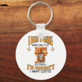Funny Cat Grumpy Kaffee Lover Sarcastic Ich Wollte Schlüsselanhänger (Vorderseite)