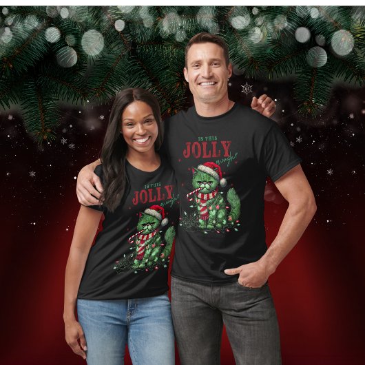 Funny Cat Grumpy Weihnachtsfeiertag T-Shirt