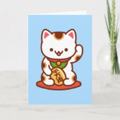 Funny Cat Grußkarte: MANEKI-NEKO Karte (Vorderseite)