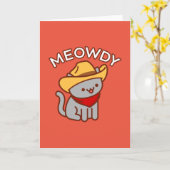 Funny Cat Grußkarte: MEOWDY Karte (Gelbe Blume)