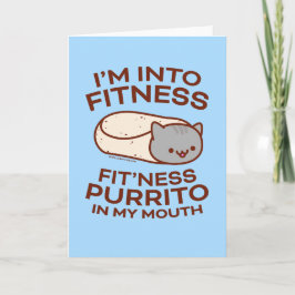 Funny Cat Grußkarte: PURRITO FITNESS Karte