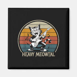 Funny Cat Guitar Shirt - Jamming Rock Cat Playing Magnet