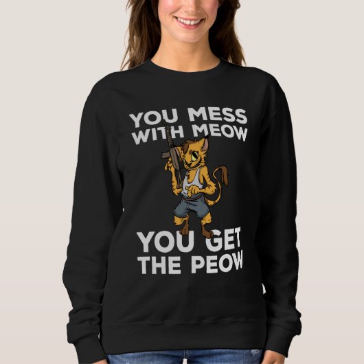 Funny Cat Gun Lover Rifle Armed Kitty 2. Sweatshirt (Vorderseite)