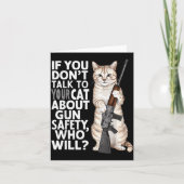 Funny Cat Gun Safety Talk To Your Cat About Gun Sa Karte (Vorderseite)