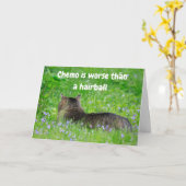 Funny Cat Hairball Cancer Karte (Gelbe Blume)