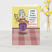 Funny Cat Hairball Geburtstag Karte (Gelbe Blume)