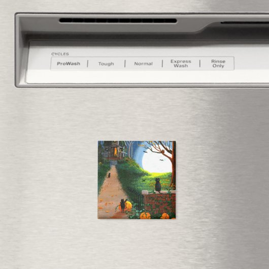 Funny Cat Halloween Creationarts Magnet (In Situ (Geschirrspüler))