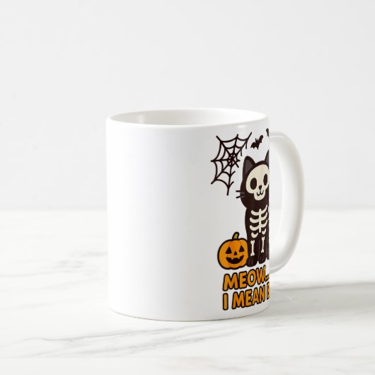Funny Cat Halloween Kostüm Meow Ich Gemein Boommen Kaffeetasse (VorderseiteRechts)