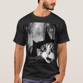 Funny Cat Halloween Spooky Cat Selfie und Hexen T-Shirt