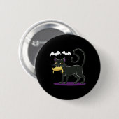 Funny Cat Halloween Wahl USA Button (Vorne & Hinten)