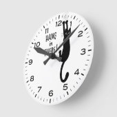 Funny Cat Hang in There Humors Runde Wanduhr (Winkel)