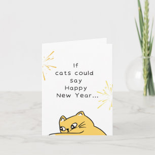 Funny Cat Happy New Year Karte