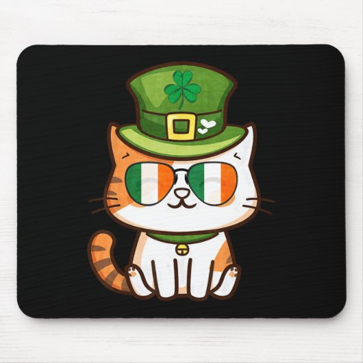 Funny Cat Happy St Patricks Day Mousepad (Vorne)