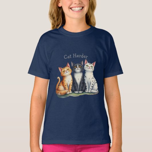 Funny Cat Herder für den Cat Lover T-Shirt (Vorderseite)