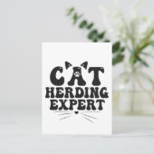 Funny Cat Herding Experte humorvolle Tierkatzenlie Postkarte (Stehend Vorderseite)