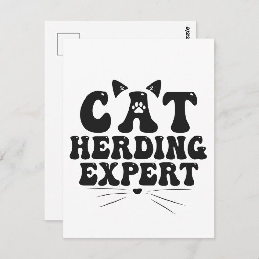 Funny Cat Herding Experte humorvolle Tierkatzenlie Postkarte (Vorne/Hinten)