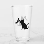 Funny Cat High Five Graphic Cat Owner & Cat Lover Glas (Rückseite)