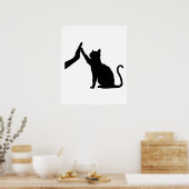 Funny Cat High Five Graphic Cat Owner & Cat Lover Poster (Küche)