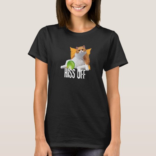 Funny Cat Hiss Off Meowy Cat Premium T-Shirt (Vorderseite)