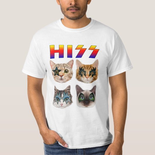 Funny Cat Hiss Rock and Roll for Cat Lover T-Shirt (Vorderseite)